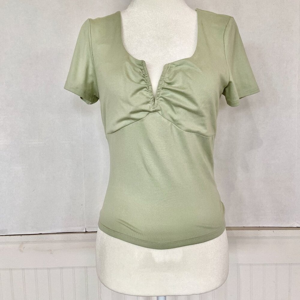 Home Society Pistachio Baby Doll Top Sz M